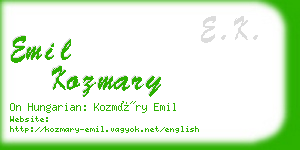 emil kozmary business card